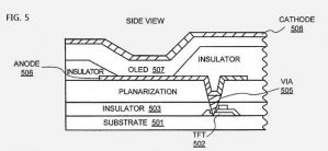 Apple OLED with an integrated touch sensor patent drawing