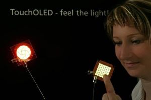 Touch-OLED fabricated by Fraunhofer IPMS/COMEDD
