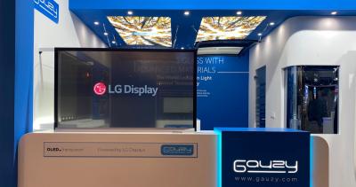LG Display's transparent OLED display at Gauzy's IAA2021 booth