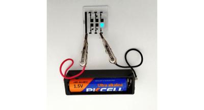 A blue 1.47 V turn-on voltage OLED device