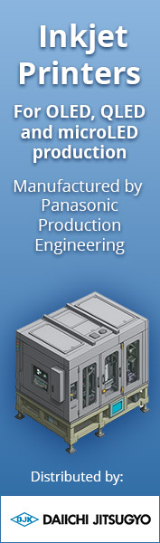 Panasonic inkjet printers for OLED, QLED and MicroLED production