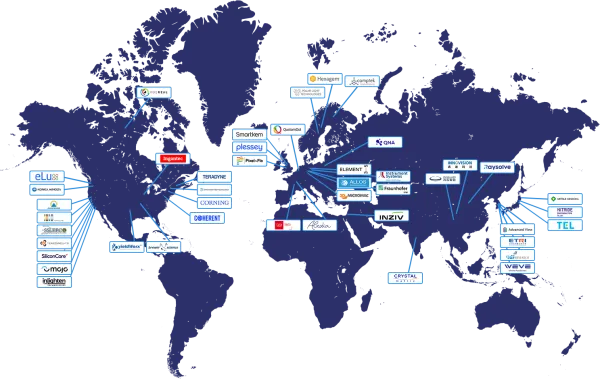 MicroLED Industry Association members, on map, May 2026