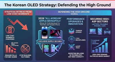 LGD and Samsung - 2026 OLED strategy shift infographics