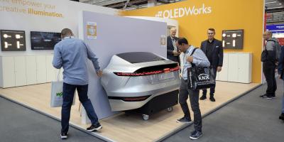 Audi and OLEDWorks A6 e-tron OLED lighting demo (Light+Building 2022)
