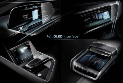 Audi e-tron quattro concept full-OLED interface image