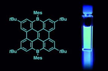 Boron-laced graphene emit intensive blue light image