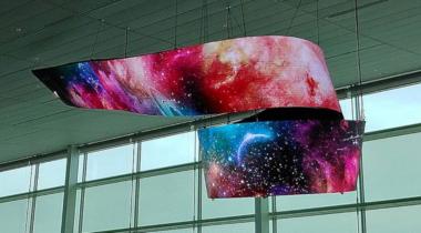 Curved OLED signage installation, Incheon Airport Terminal 2 photo