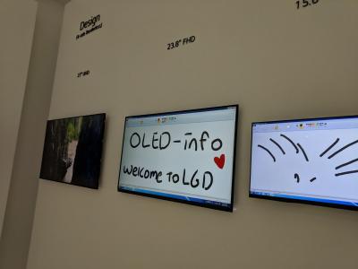 LGD showroom OLED-Info welcome