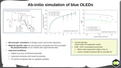 Ab-initio simulation of blue OLEDs, Nanomatch