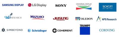 OLED Korea 2022, conference speakers (logos)