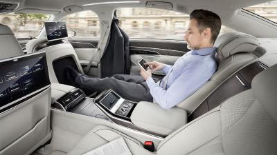 Audi A8 rear seat OLED remote photo
