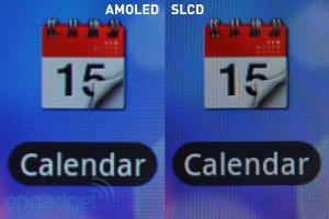 HTC Desire AMOLED vs SLCD photo