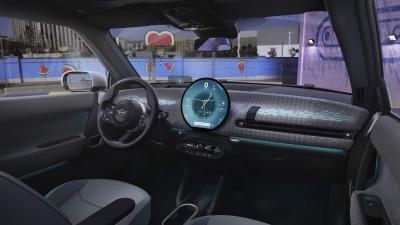 Mini Cooper 2025 interior design with round Samsung AMOLED display